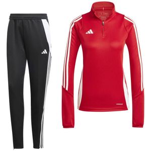 adidas Tiro 24 Trainingspak 1/4-Zip Dames Rood Zwart Wit
