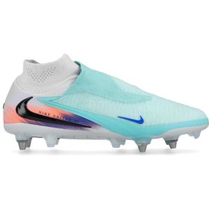 Nike Phantom 6 High Elite IJzeren-Nop Voetbalschoenen (SG) Pro Player Zilver Turquoise Oranje Blauw