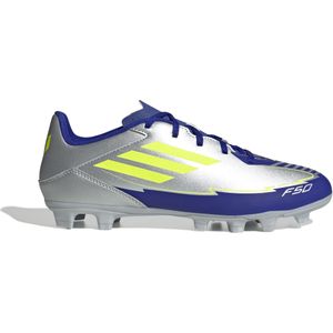 adidas F50 Messi Club Gras / Kunstgras Voetbalschoenen (MG) Zilver Donkerblauw Geel