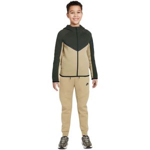 Nike Tech Fleece Sportswear Trainingspak Kids Beige Donkergroen Zwart