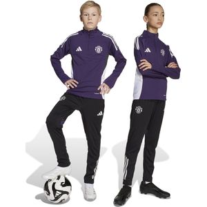 adidas Manchester United Trainingspak 1/4-Zip 2025-2026 Kids Paars Zwart Wit