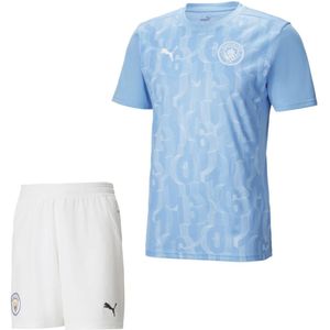 PUMA Manchester City Pre-Match Trainingsset 2024-2025 Kids Lichtblauw Wit