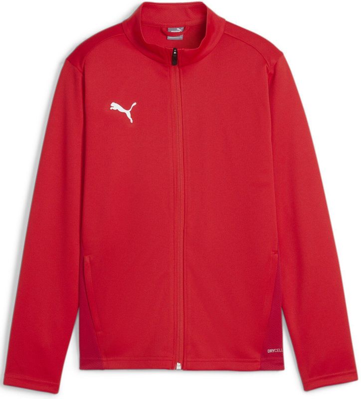 PUMA - teamGOAL Trainingsjack - Rood Wit - 100% Gerecycled Polyester