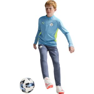 PUMA Manchester City Trainingspak 1/4-Zip 2024-2025 Kids Lichtblauw Donkerblauw