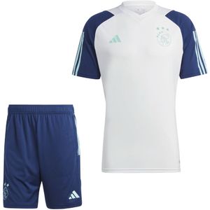 adidas Ajax Trainingsset 2023-2024 Kids Wit Donkerblauw Lichtblauw
