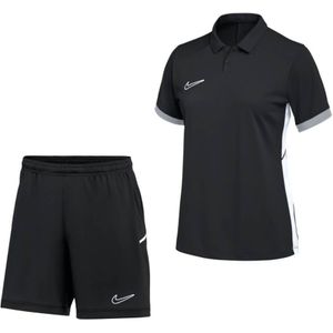 Nike Academy 25 Polo Trainingsset Dames Zwart Grijs Wit