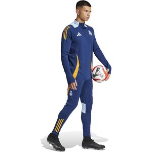 adidas Real Madrid Trainingspak 1/4-Zip 2024-2025 Donkerblauw Oranje Lichtblauw