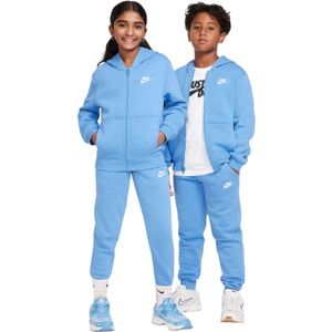 Nike Sportswear Club Fleece Trainingspak Full-Zip Hooded Kids Blauw Wit