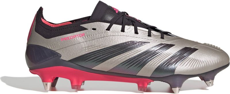 adidas Predator Elite IJzeren-Nop Voetbalschoenen (SG) Zilver Zwart Roze
