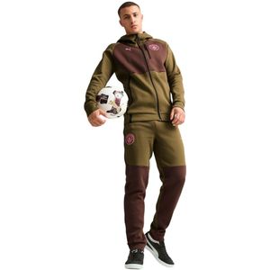 PUMA Manchester City Pumatech Trainingspak Full-Zip 2024-2025 Olijfgroen Bruin Roze