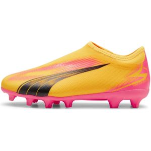 PUMA Ultra Match Veterloze Gras / Kunstgras Voetbalschoenen (MG) Kids Oranje Zwart Roze