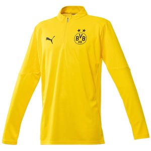 PUMA Borussia Dortmund Trainingstrui 1/4 Zip 2024-2025 Geel Zwart