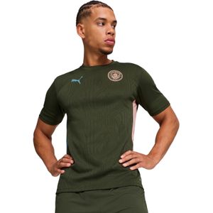 PUMA Manchester City Trainingsshirt 2024-2025 Olijfgroen Lichtblauw Roze