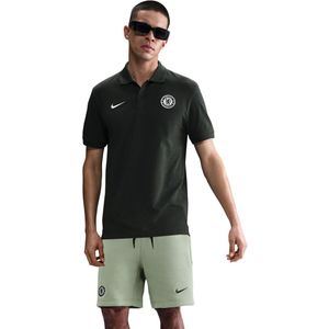 Nike Chelsea Tech Fleece Polo Zomerset 2025-2026 Donkergroen Groen Wit