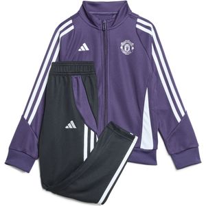 adidas Manchester United Trainingspak Full-Zip 2025-2026 Peuters/Kleuters Paars Zwart Wit