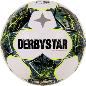 Derbystar Brillant TB Zaalvoetbal Maat 4 Wit Groen Felgeel
