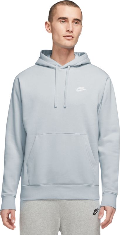 Nike Sportswear Club Fleece Hoodie Lichtgrijs Wit