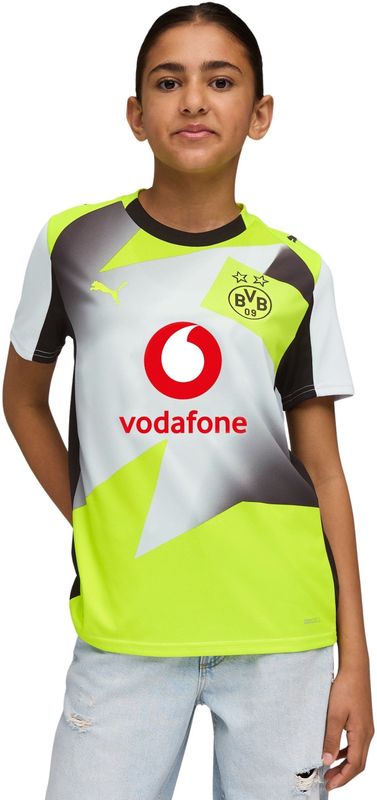 PUMA Borussia Dortmund 25/26 uitshirt, Geel/Zilver, Maat 5-6Y