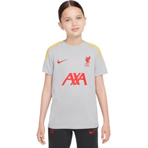 Nike Liverpool Strike Trainingsshirt 2024-2025 Kids Grijs Geel Rood