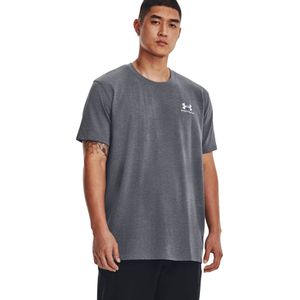 Under Armour Heavyweight T-Shirt Logo Grijs Wit