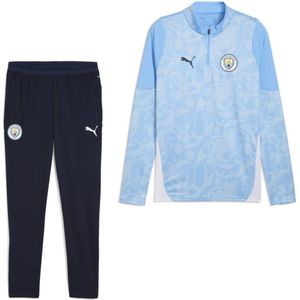 PUMA Manchester City Trainingspak 1/4-Zip 2025-2026 Lichtblauw Donkerblauw Wit
