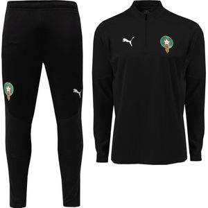 PUMA Marokko Trainingspak 1/4-Zip 2024-2026 Kids Zwart Zilver
