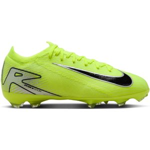 Nike Zoom Mercurial Vapor 16 Pro Gras Voetbalschoenen (FG) Kids Neongeel Zwart Zilver