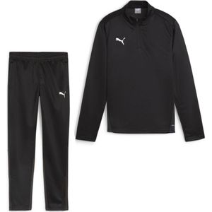 PUMA teamGOAL Trainingspak 1/4-Zip Kids Zwart Wit
