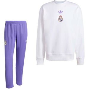 adidas Real Madrid Lifestyler Crew Trainingspak Wit Paars