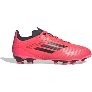 adidas F50 League Gras / Kunstgras Voetbalschoenen (MG) Kids Felrood Zwart Zilver