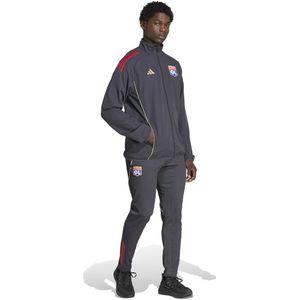 adidas Olympique Lyon Presentatie Trainingspak Full-Zip 2025-2026 Donkergrijs Goud Rood Blauw