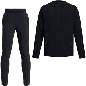 Under Armour Unstoppable Tapered Trainingspak Full-Zip Kids Zwart Donkergrijs