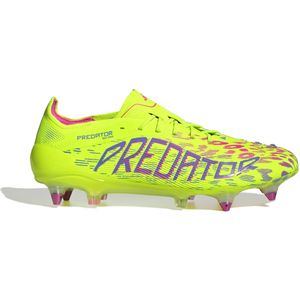 adidas Predator Elite IJzeren-Nop Voetbalschoenen (SG) Neongeel Blauw Roze