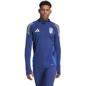 adidas Italië Trainingstrui 1/4-Zip 2024-2026 Donkerblauw Blauw Goud