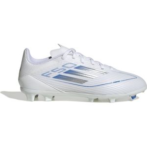 adidas F50 League Gras / Kunstgras Voetbaschoenen (MG) Kids Wit Blauw Zilver