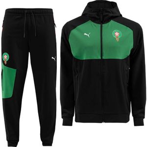 PUMA Marokko Pumatech Woven Trainingspak Full-Zip 2024-2026 Zwart Groen Rood