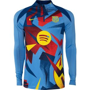 Nike FC Barcelona Pre-Match Strike Trainingstrui 1/4 Zip 2025-2026 Donkerblauw Geel