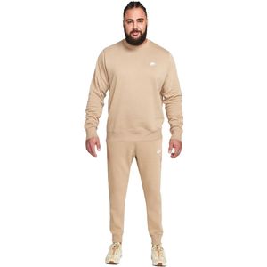 Nike Sportswear Club Fleece Crew Trainingspak Beige Wit