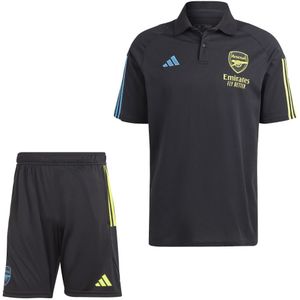 adidas Arsenal Polo Trainingsset 2023-2024 Zwart Blauw Geel