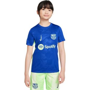 Nike FC Barcelona Pre-Match Trainingsshirt 2024-2025 Kids Blauw Grijs Groen