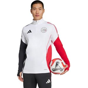 adidas Ajax Trainingstrui 1/4-Zip 2025-2026 Wit Zwart Rood