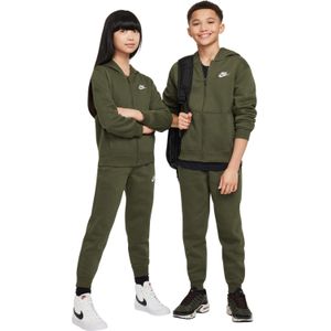 Nike - Sportswear Club Fleece - Trainingspak - Donkergroen Wit - Full-Zip Hooded