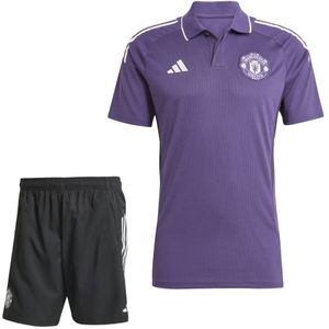adidas Manchester United Polo Zomerset 2025-2026 Paars Zwart Wit