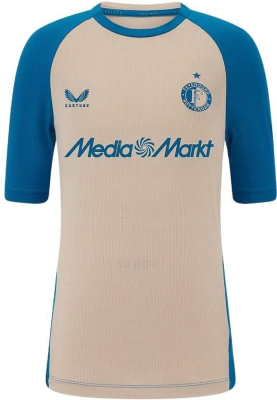 Castore - Feyenoord Pre-Match Trainingsshirt - Donkerblauw Grijs - Kids