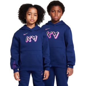 Nike Kylian Mbappé Club Fleece Hoodie 2025-2026 Kids Donkerblauw Paars Goud