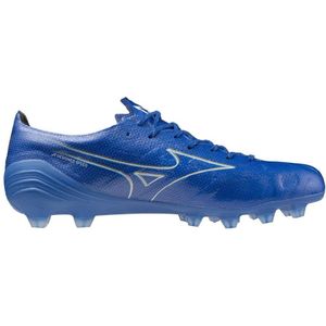 Mizuno Alpha Elite Gras Voetbalschoenen (FG) Blauw Wit Goud