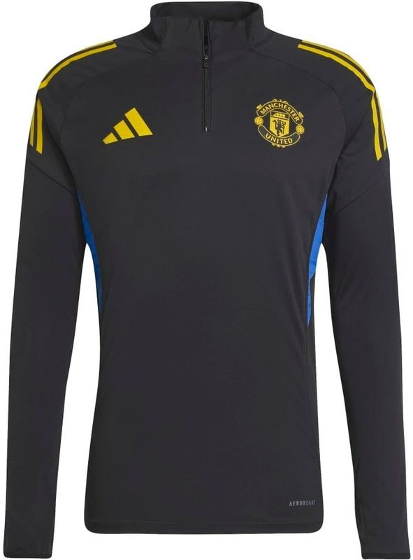 adidas - Manchester United Trainingstrui 1/4-Zip - Kids - Zwart Blauw Geel