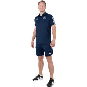 adidas Ajax Polo Trainingsset 2023-2024 Donkerblauw Lichtblauw