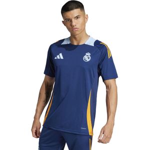 adidas Real Madrid Trainingsshirt 2024-2025 Donkerblauw Oranje Lichtblauw