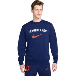 Nike Nederland Sportswear Club Crew Sweater 2024-2026 Blauw Oranje